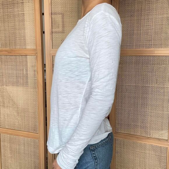 Goldie intimates white pima cotton long sleeve top size small - Picture 2 of 6